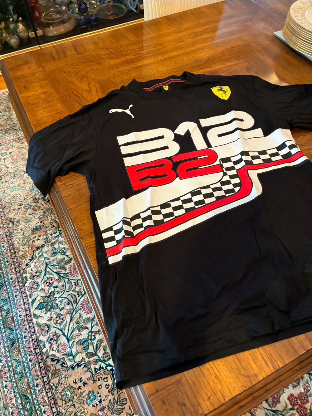 Puma Black Racing Graphic Tee with Red and White Accents